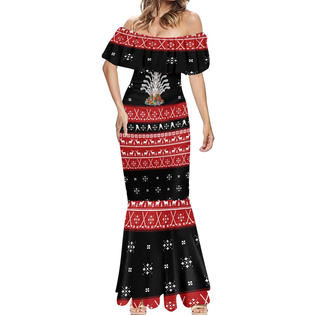 Hockey Is Back Christmas Mermaid Dress Xmas Holiday Patterns - Wonder Print Shop