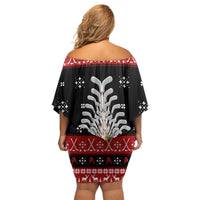 Hockey Is Back Christmas Off Shoulder Short Dress Xmas Holiday Patterns - Wonder Print Shop