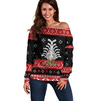 Hockey Is Back Christmas Off Shoulder Sweater Xmas Holiday Patterns - Wonder Print Shop