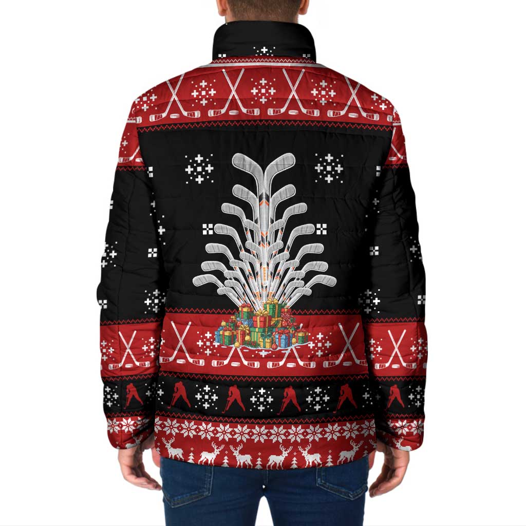 Hockey Is Back Christmas Padded Jacket Xmas Holiday Patterns - Wonder Print Shop