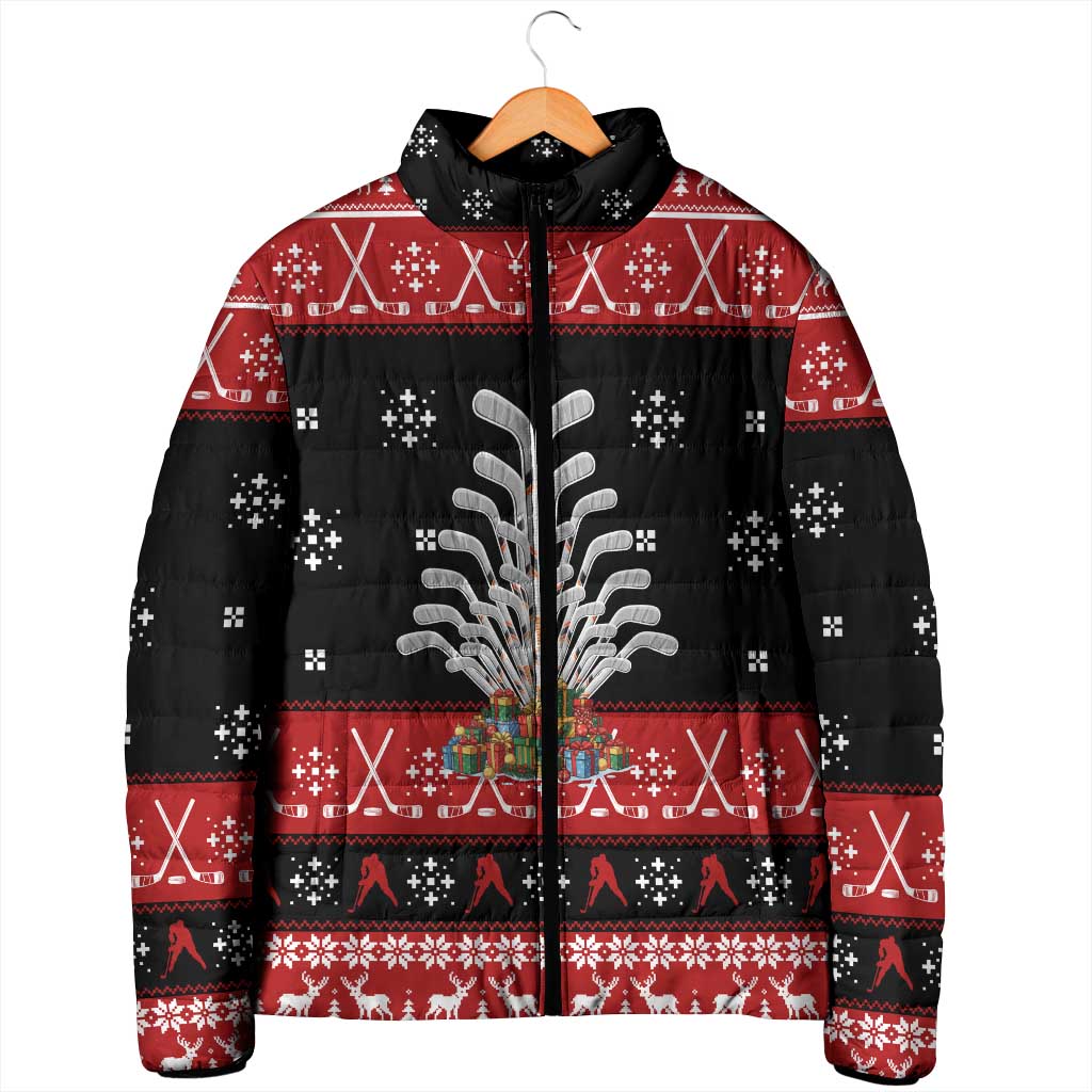 Hockey Is Back Christmas Padded Jacket Xmas Holiday Patterns - Wonder Print Shop