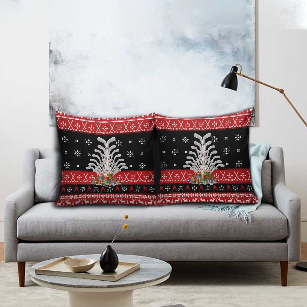 Hockey Is Back Christmas Pillow Cover Xmas Holiday Patterns - Wonder Print Shop