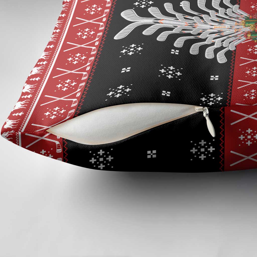 Hockey Is Back Christmas Pillow Cover Xmas Holiday Patterns - Wonder Print Shop