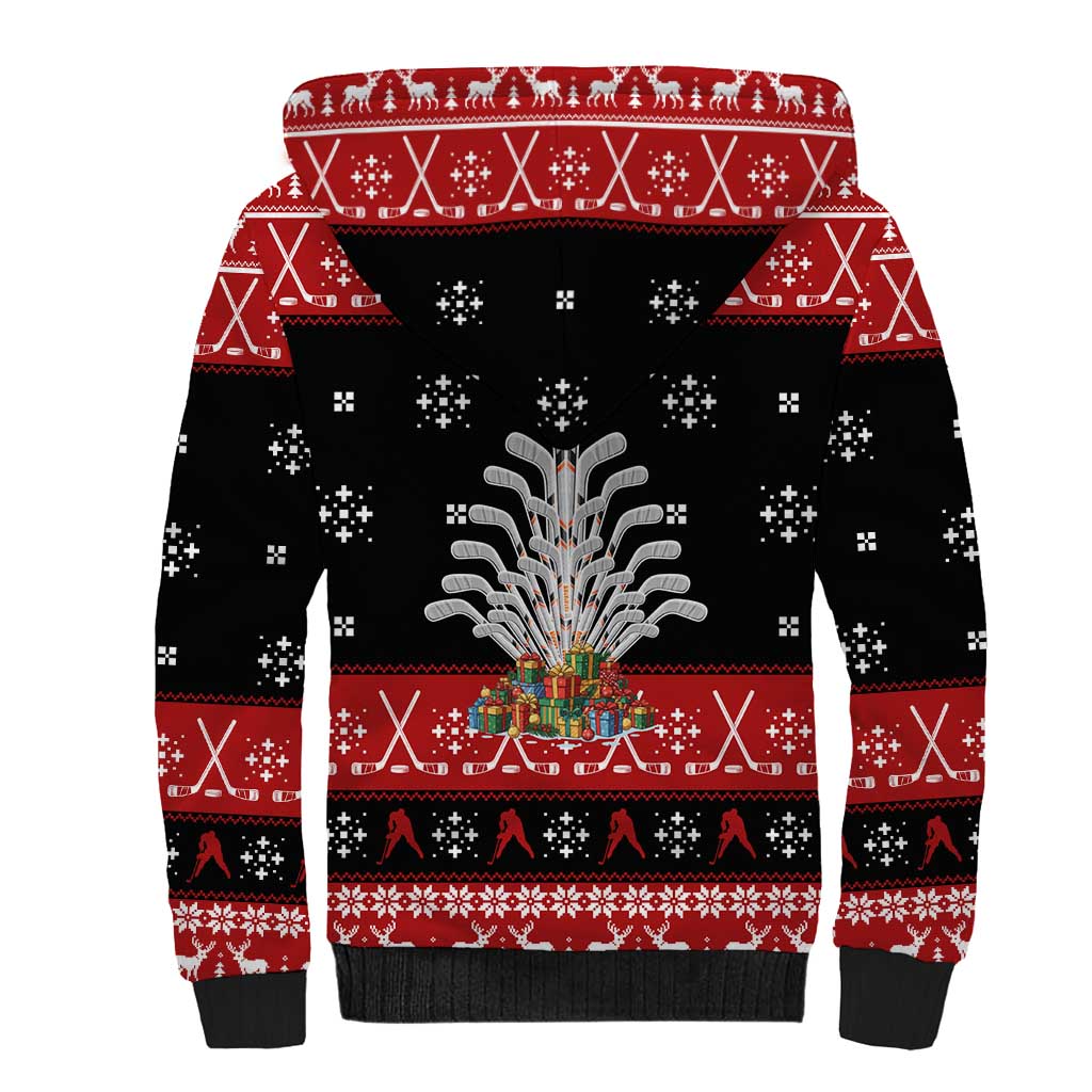 Hockey Is Back Christmas Sherpa Hoodie Xmas Holiday Patterns - Wonder Print Shop