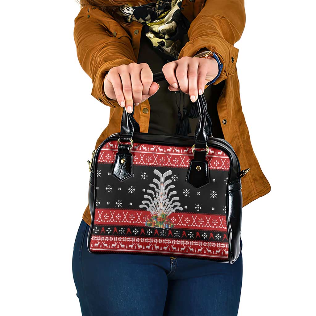 Hockey Is Back Christmas Shoulder Handbag Xmas Holiday Patterns - Wonder Print Shop