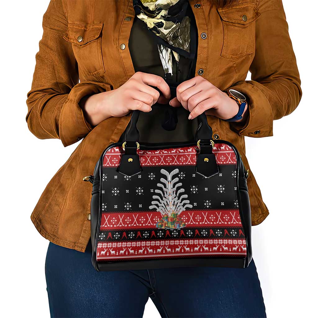 Hockey Is Back Christmas Shoulder Handbag Xmas Holiday Patterns - Wonder Print Shop