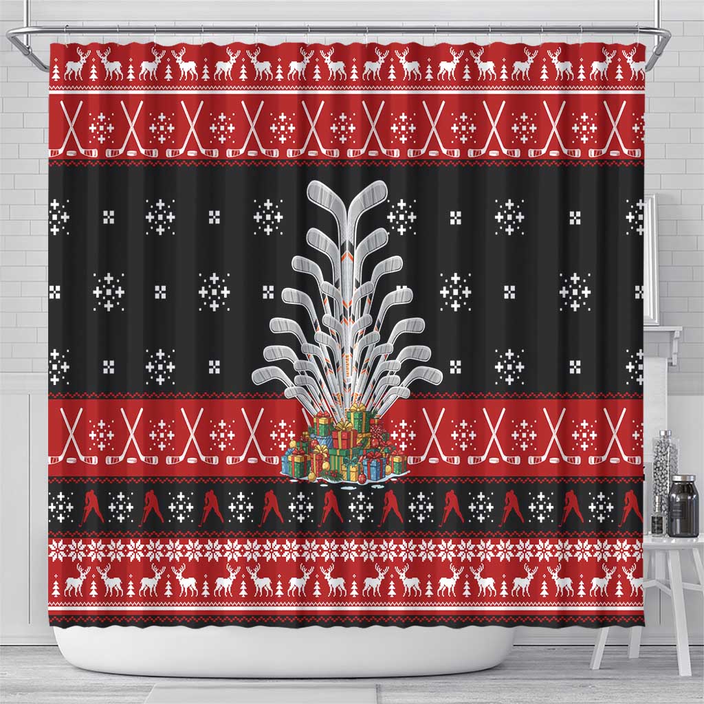 Hockey Is Back Christmas Shower Curtain Xmas Holiday Patterns - Wonder Print Shop