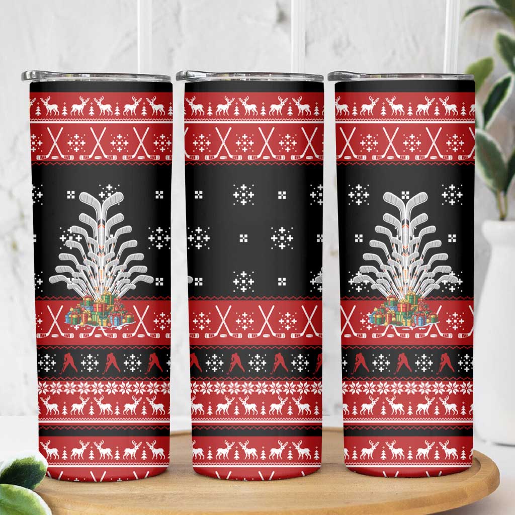 Hockey Is Back Christmas Skinny Tumbler Xmas Holiday Patterns - Wonder Print Shop