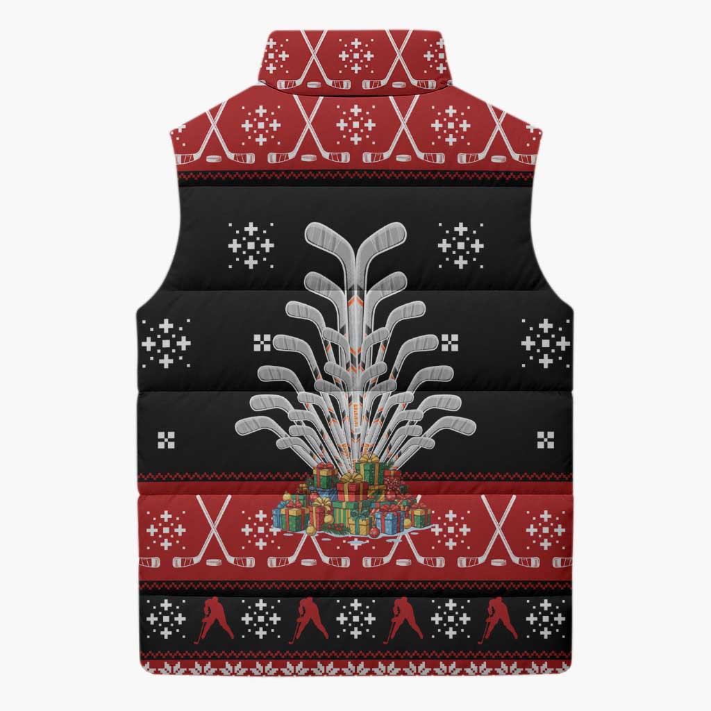 Hockey Is Back Christmas Sleeveless Puffer Jacket Xmas Holiday Patterns - Wonder Print Shop