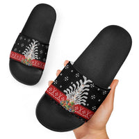 Hockey Is Back Christmas Slide Sandals Xmas Holiday Patterns - Wonder Print Shop