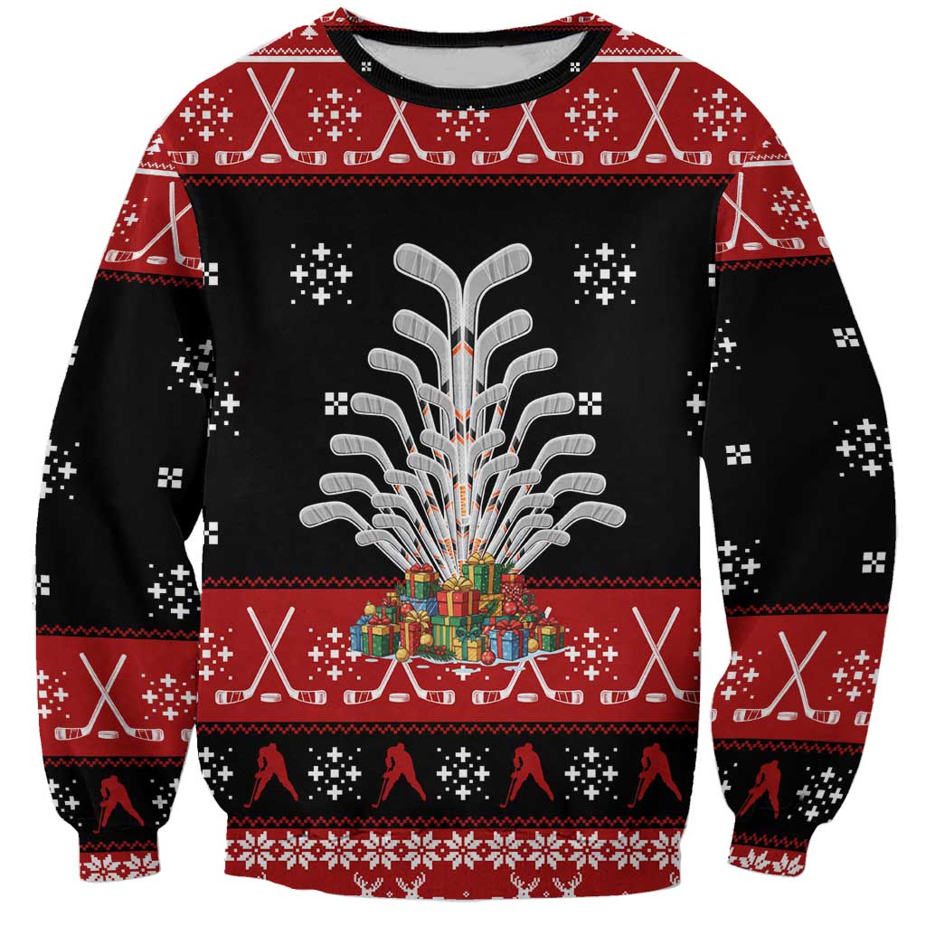 Hockey Is Back Christmas Sweatshirt Xmas Holiday Patterns - Wonder Print Shop