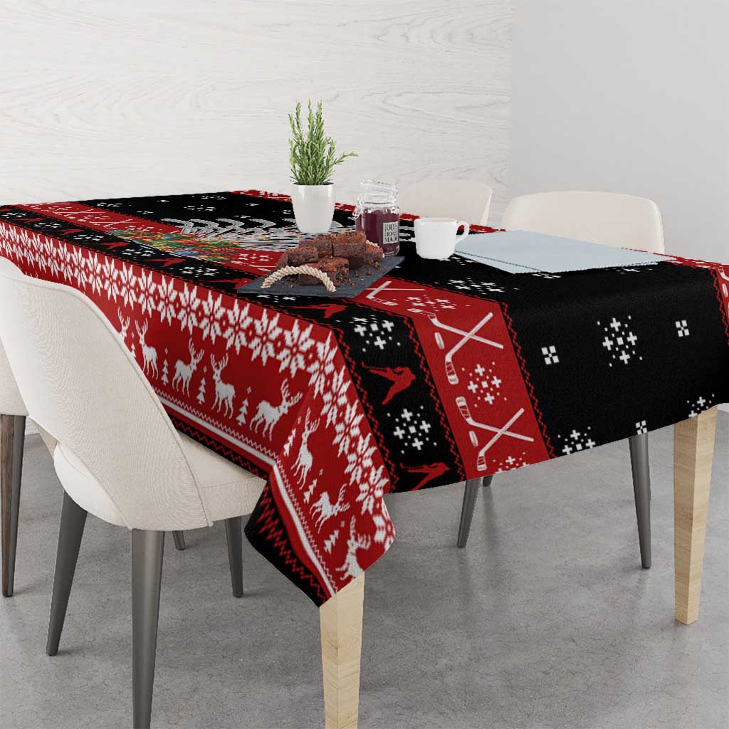 Hockey Is Back Christmas Tablecloth Xmas Holiday Patterns - Wonder Print Shop