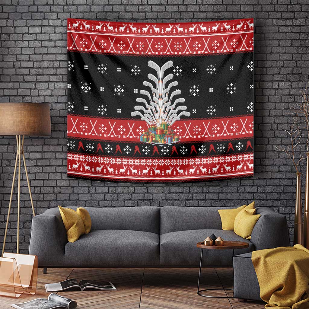 Hockey Is Back Christmas Tapestry Xmas Holiday Patterns - Wonder Print Shop