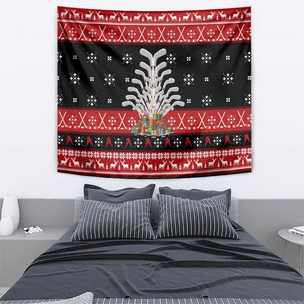 Hockey Is Back Christmas Tapestry Xmas Holiday Patterns - Wonder Print Shop