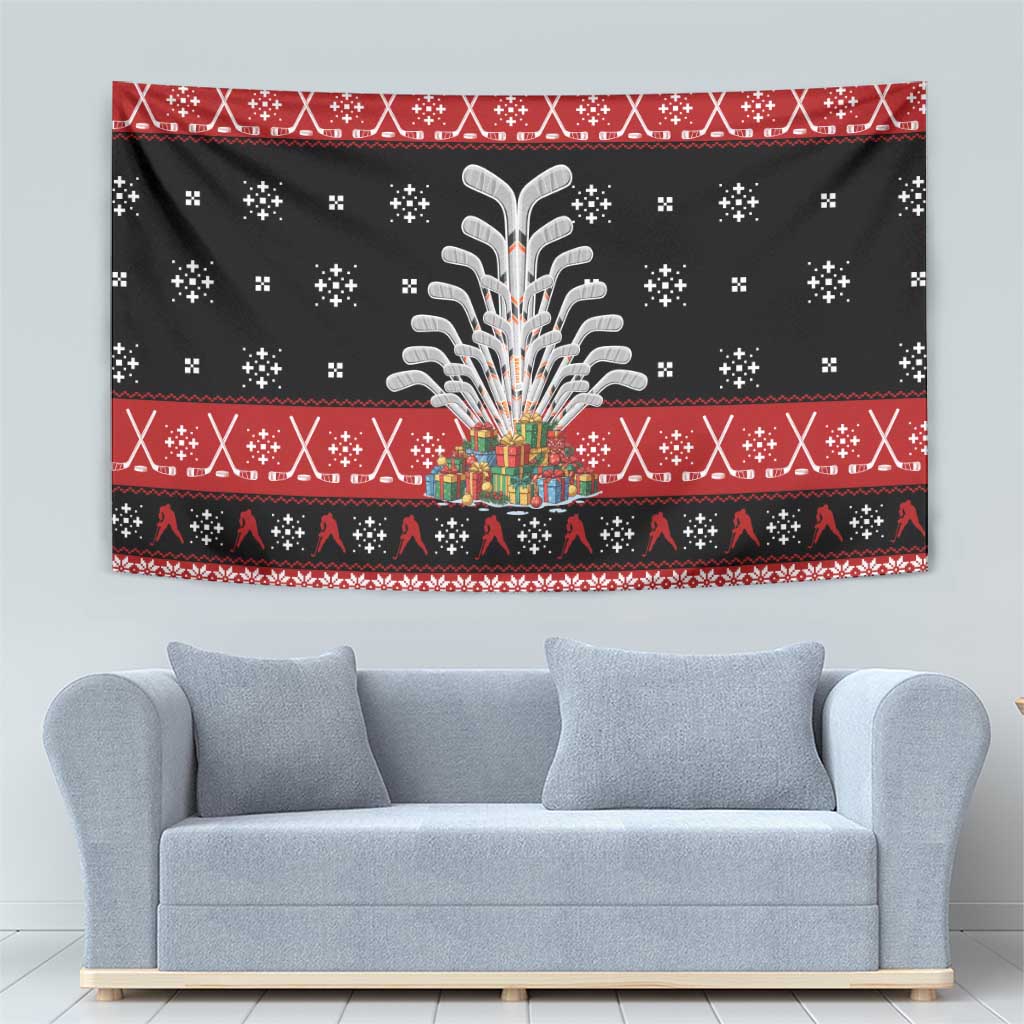 Hockey Is Back Christmas Tapestry Xmas Holiday Patterns - Wonder Print Shop