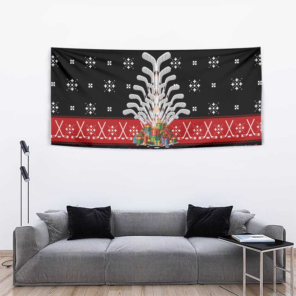 Hockey Is Back Christmas Tapestry Xmas Holiday Patterns - Wonder Print Shop