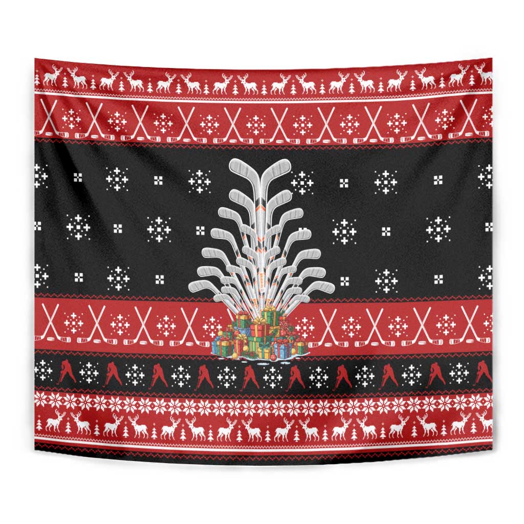 Hockey Is Back Christmas Tapestry Xmas Holiday Patterns - Wonder Print Shop