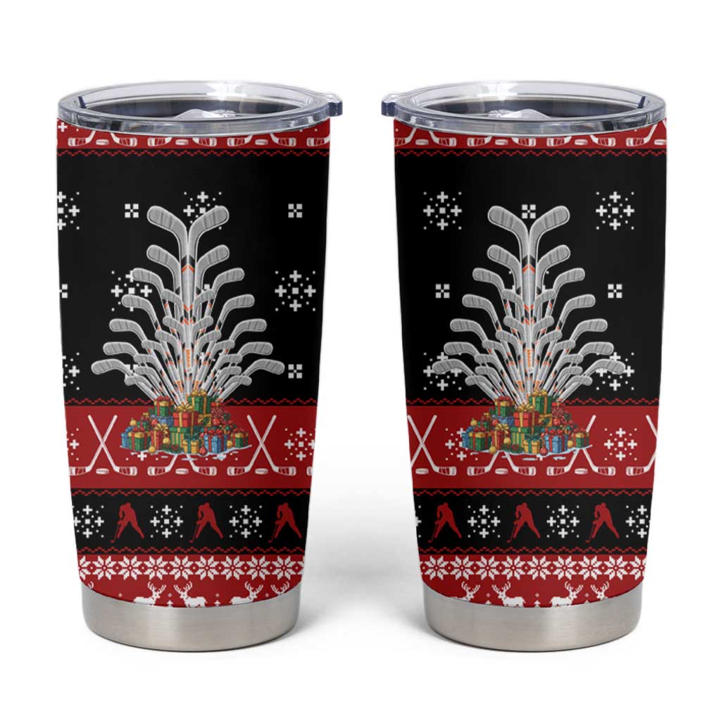 Hockey Is Back Christmas Tumbler Cup Xmas Holiday Patterns - Wonder Print Shop