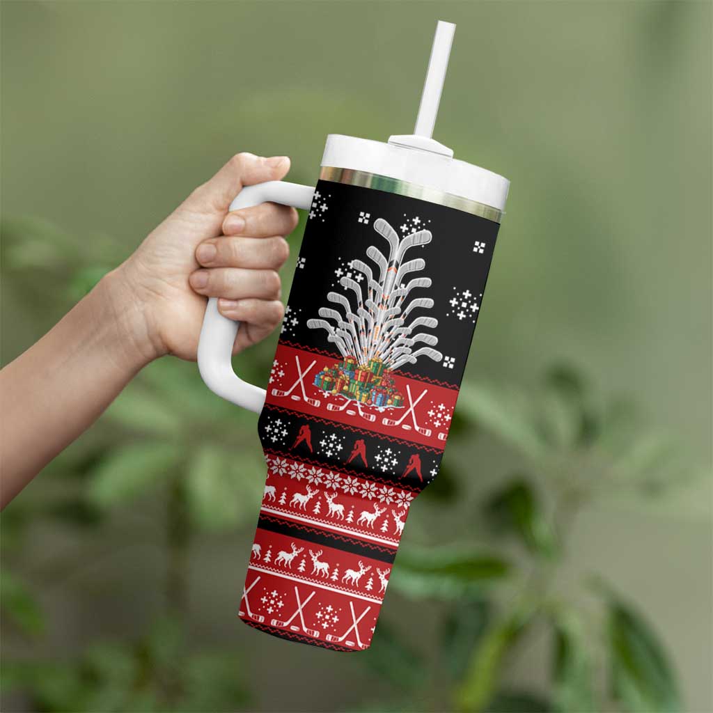 Hockey Is Back Christmas Tumbler With Handle Xmas Holiday Patterns - Wonder Print Shop