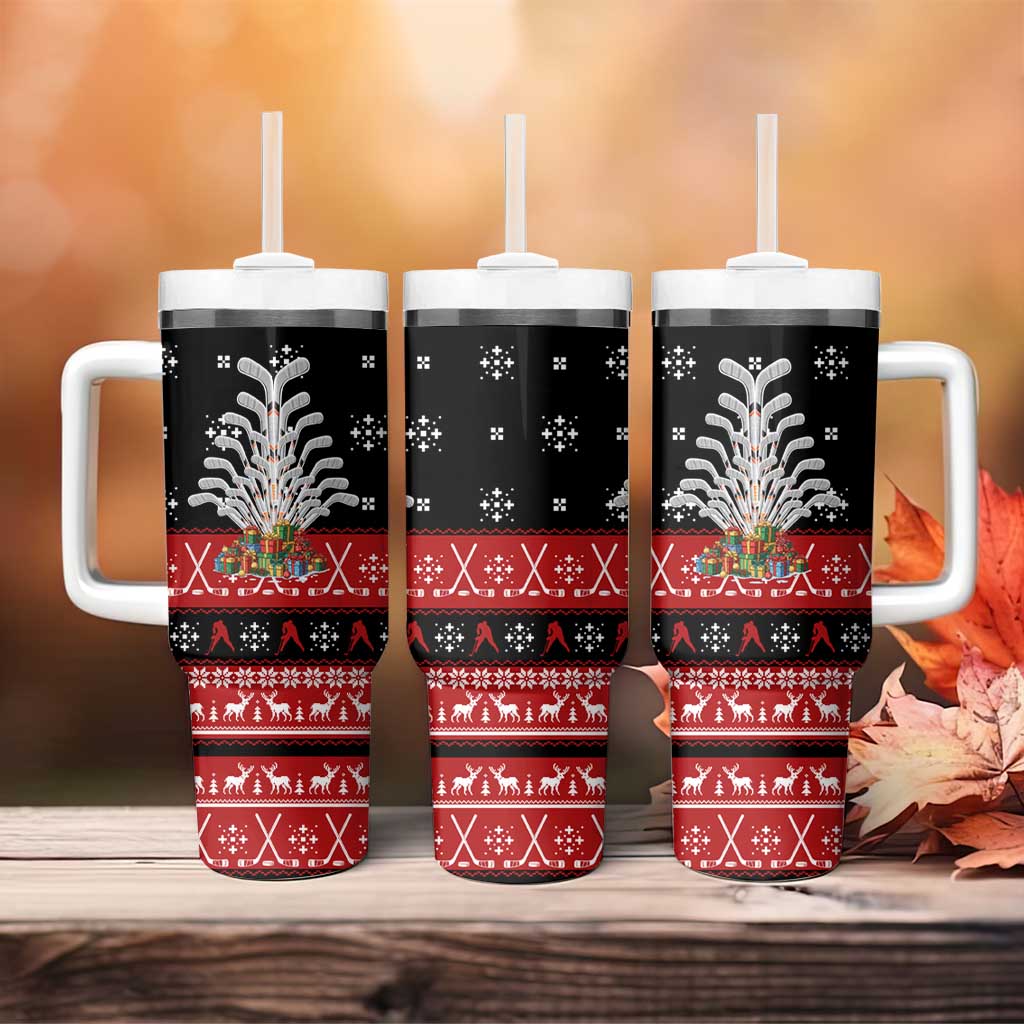 Hockey Is Back Christmas Tumbler With Handle Xmas Holiday Patterns - Wonder Print Shop