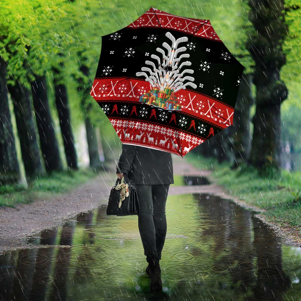 Hockey Is Back Christmas Umbrella Xmas Holiday Patterns - Wonder Print Shop