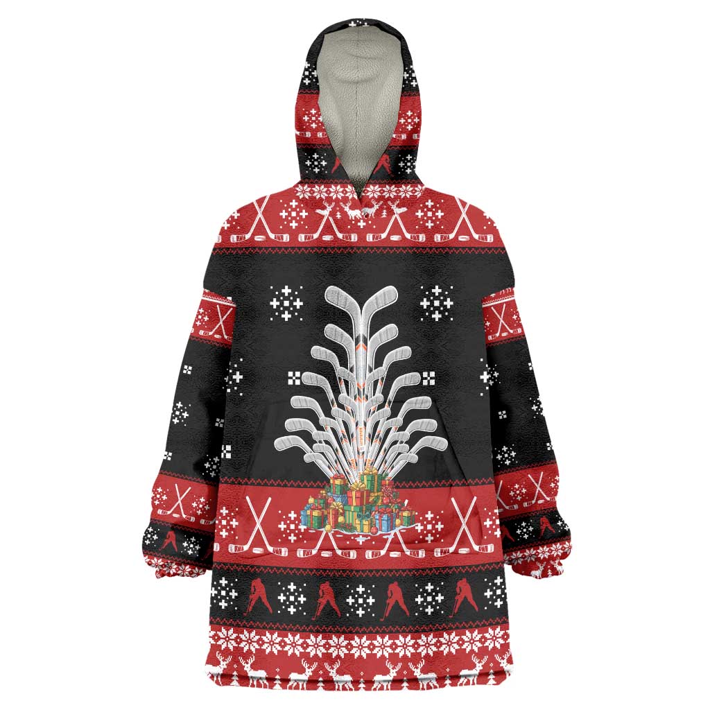 Hockey Is Back Christmas Wearable Blanket Hoodie Xmas Holiday Patterns - Wonder Print Shop