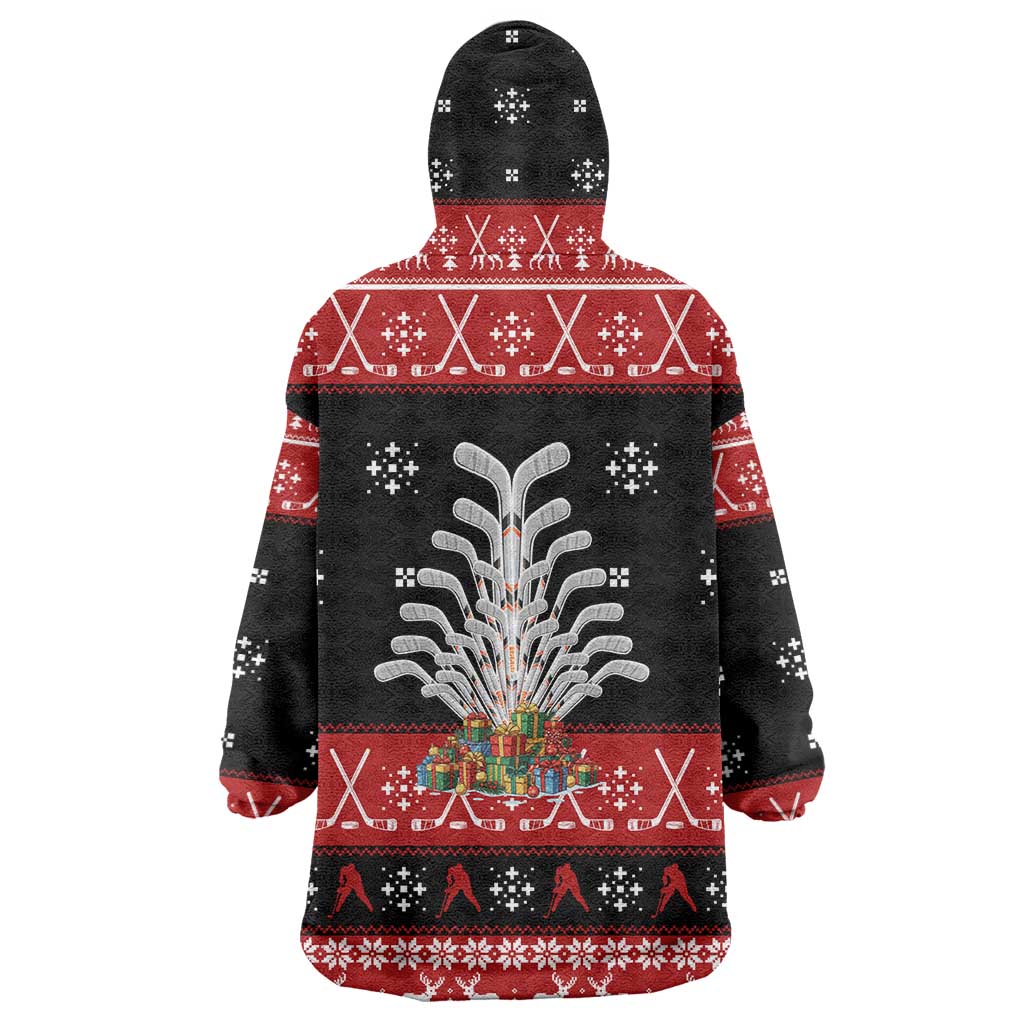 Hockey Is Back Christmas Wearable Blanket Hoodie Xmas Holiday Patterns - Wonder Print Shop