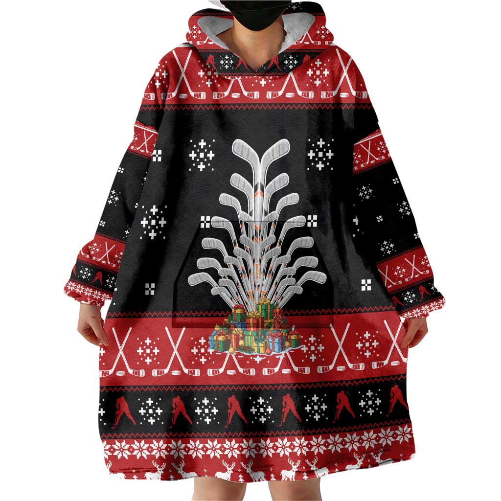Hockey Is Back Christmas Wearable Blanket Hoodie Xmas Holiday Patterns - Wonder Print Shop