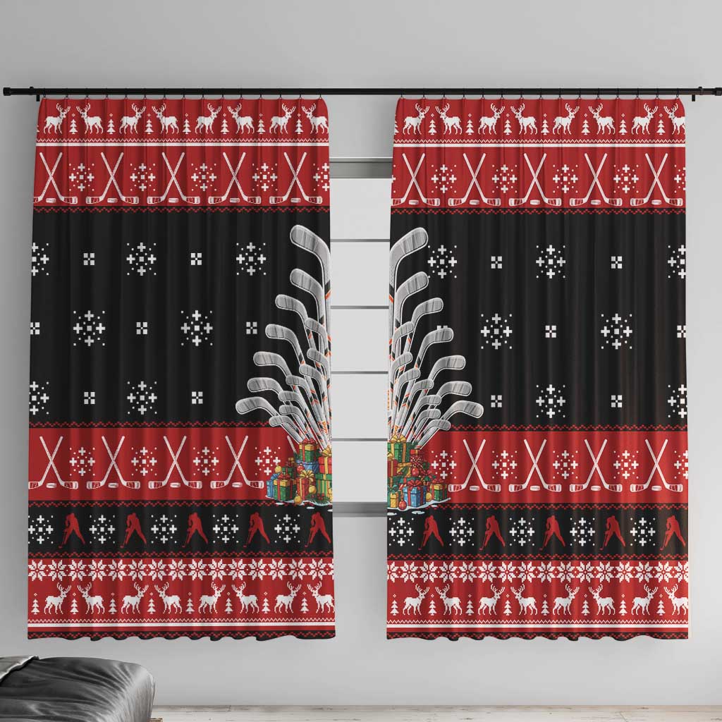 Hockey Is Back Christmas Window Curtain Xmas Holiday Patterns - Wonder Print Shop