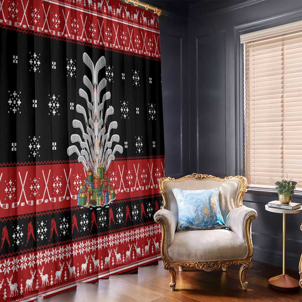 Hockey Is Back Christmas Window Curtain Xmas Holiday Patterns - Wonder Print Shop