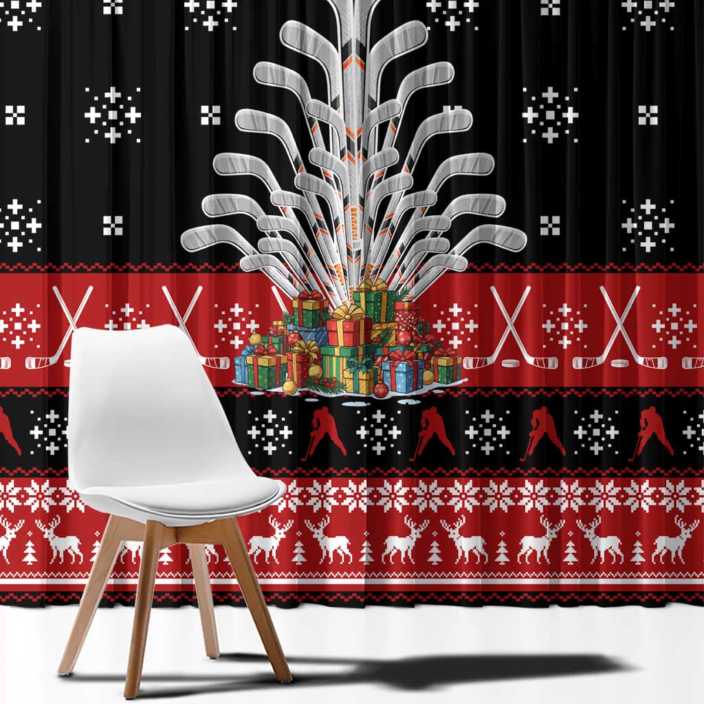 Hockey Is Back Christmas Window Curtain Xmas Holiday Patterns - Wonder Print Shop