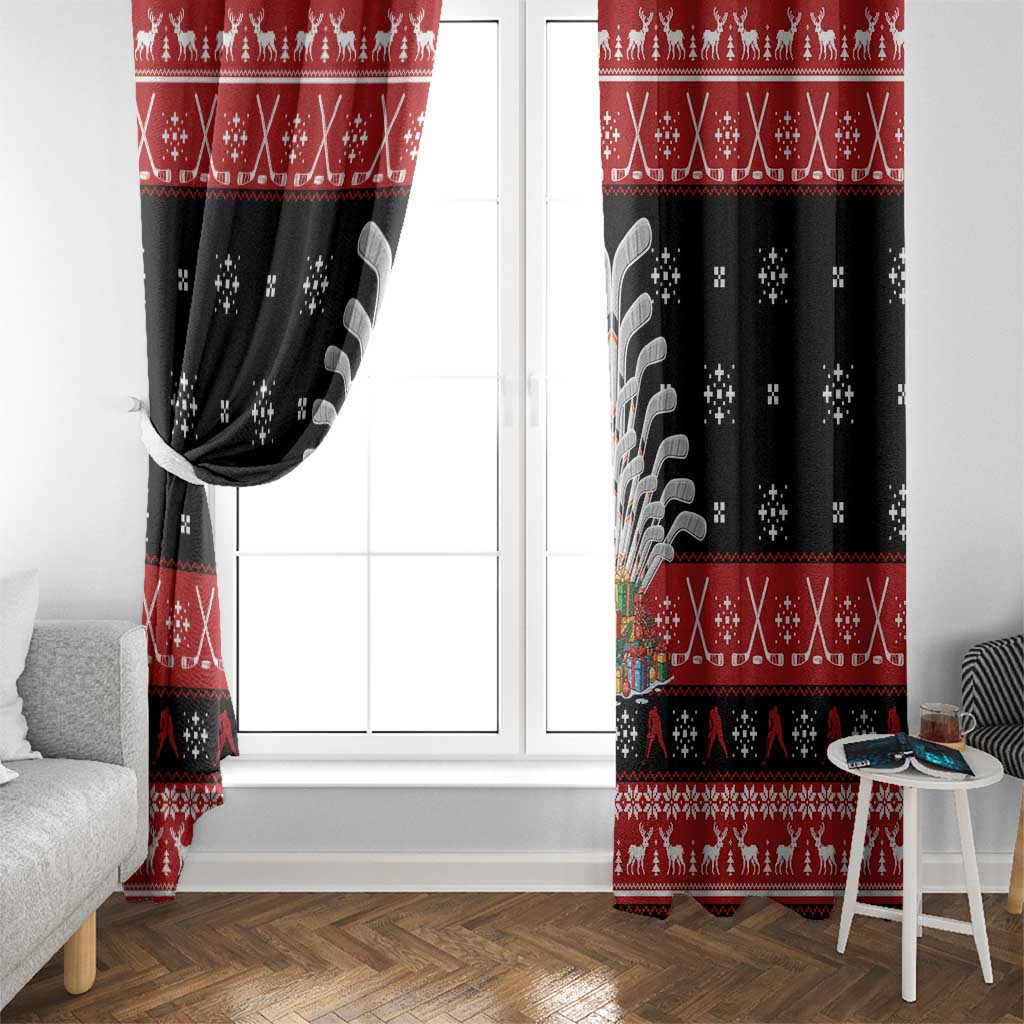 Hockey Is Back Christmas Window Curtain Xmas Holiday Patterns - Wonder Print Shop