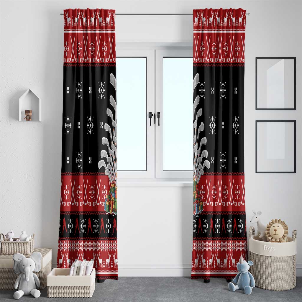 Hockey Is Back Christmas Window Curtain Xmas Holiday Patterns - Wonder Print Shop
