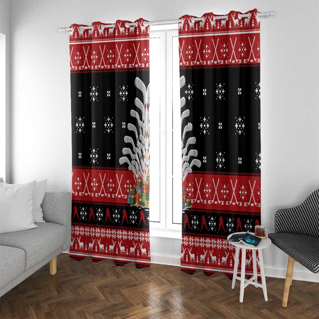 Hockey Is Back Christmas Window Curtain Xmas Holiday Patterns - Wonder Print Shop
