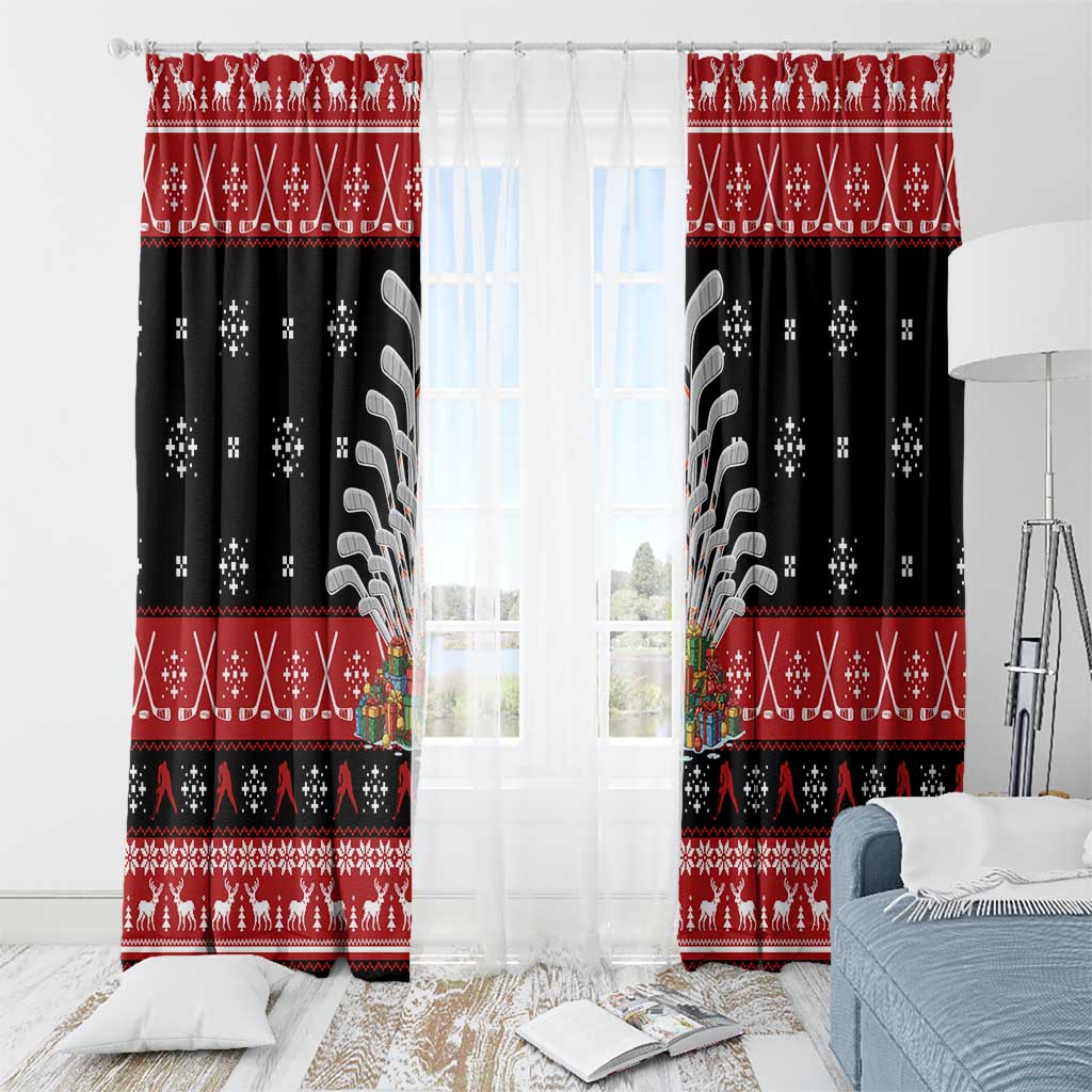 Hockey Is Back Christmas Window Curtain Xmas Holiday Patterns - Wonder Print Shop