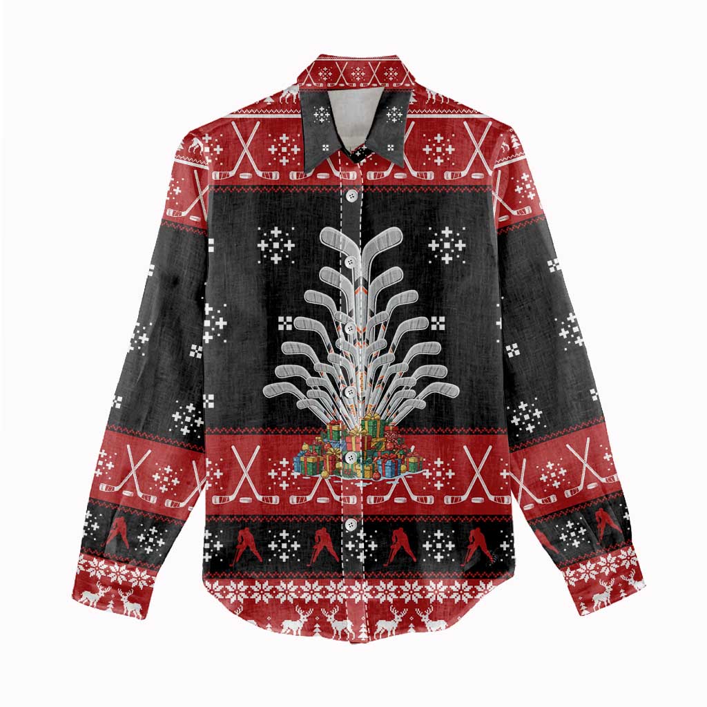 Hockey Is Back Christmas Women Casual Shirt Xmas Holiday Patterns - Wonder Print Shop