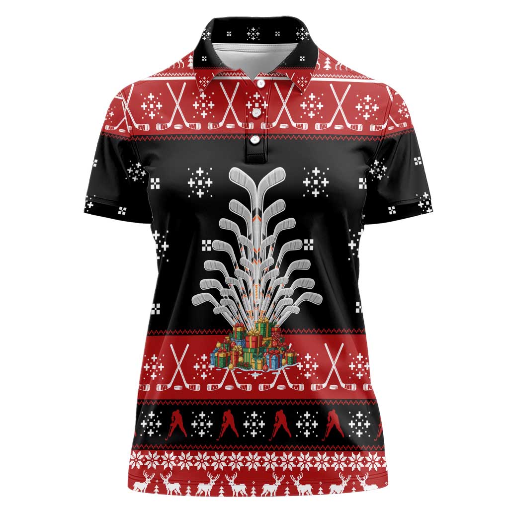 Hockey Is Back Christmas Women Polo Shirt Xmas Holiday Patterns - Wonder Print Shop