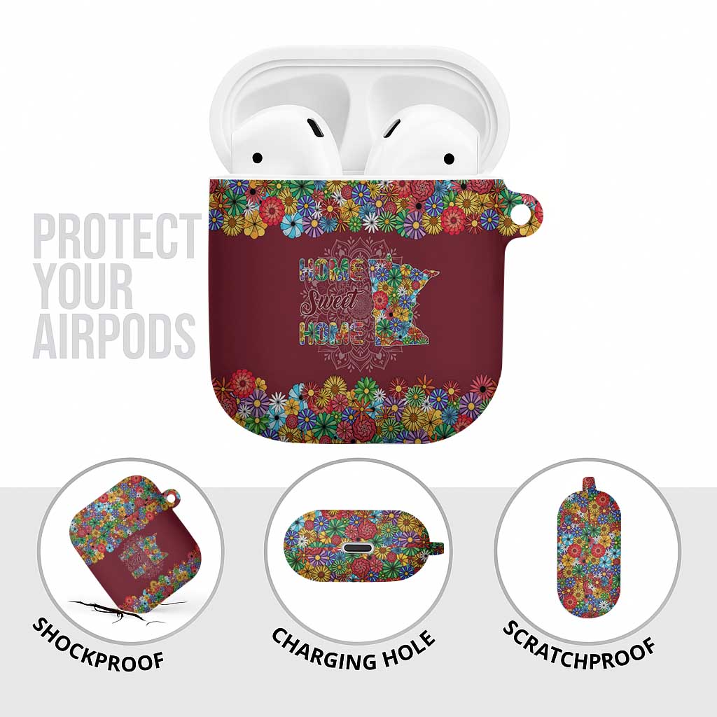 Home Sweet Home Minnesota Flower Christmas AirPods Case Xmas Holiday Patterns - Wonder Print Shop