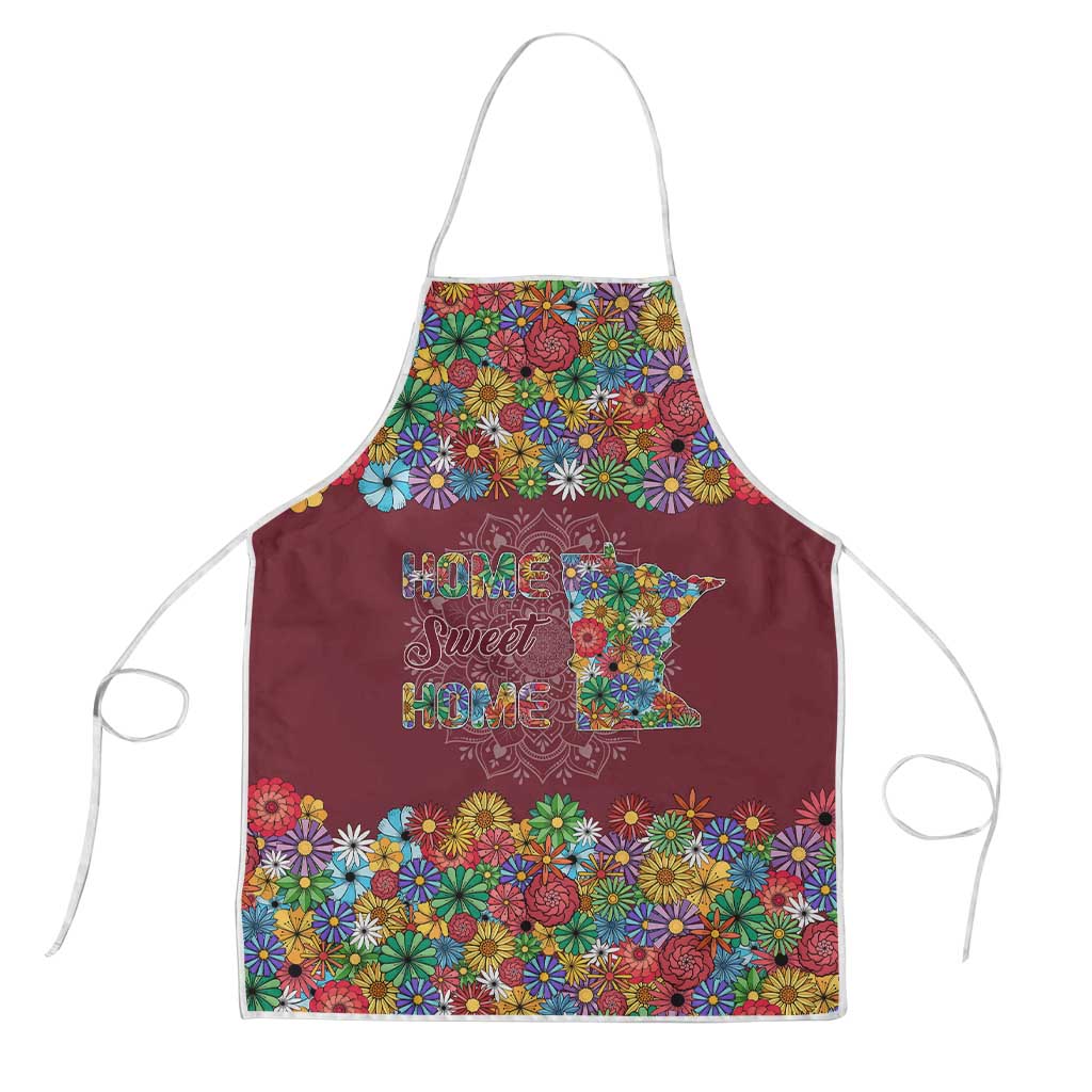 Home Sweet Home Minnesota Flower Christmas Apron Xmas Holiday Patterns - Wonder Print Shop