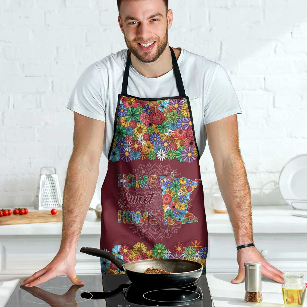 Home Sweet Home Minnesota Flower Christmas Apron Xmas Holiday Patterns - Wonder Print Shop