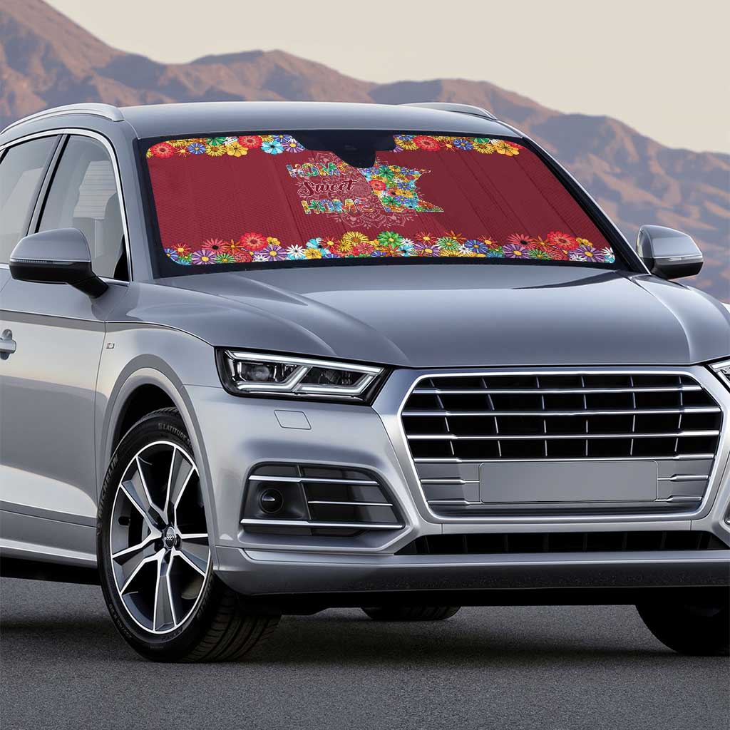 Home Sweet Home Minnesota Flower Christmas Auto Sun Shade Xmas Holiday Patterns - Wonder Print Shop