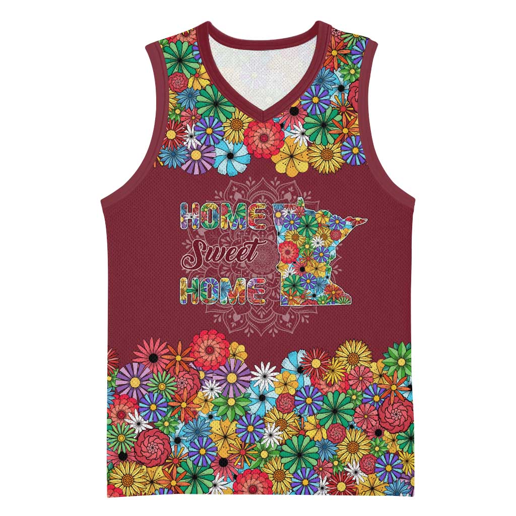 Home Sweet Home Minnesota Flower Christmas Basketball Jersey Xmas Holiday Patterns - Wonder Print Shop