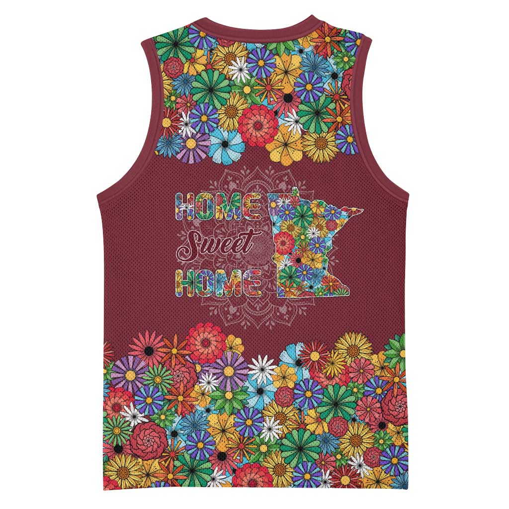 Home Sweet Home Minnesota Flower Christmas Basketball Jersey Xmas Holiday Patterns - Wonder Print Shop