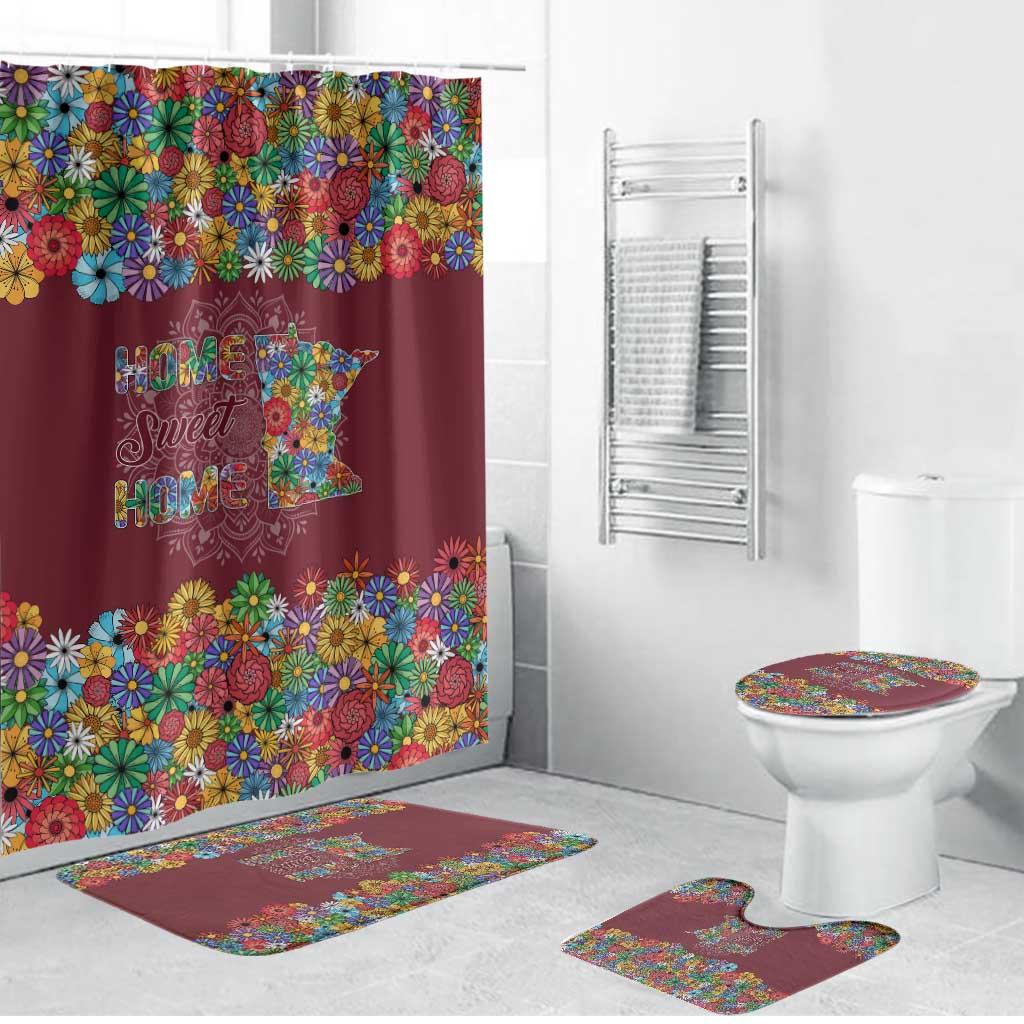 Home Sweet Home Minnesota Flower Christmas Bathroom Set Xmas Holiday Patterns - Wonder Print Shop