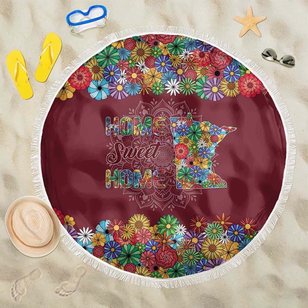 Home Sweet Home Minnesota Flower Christmas Beach Blanket Xmas Holiday Patterns - Wonder Print Shop