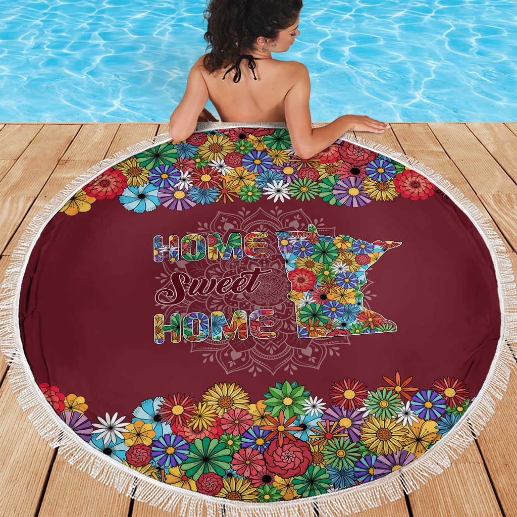 Home Sweet Home Minnesota Flower Christmas Beach Blanket Xmas Holiday Patterns - Wonder Print Shop
