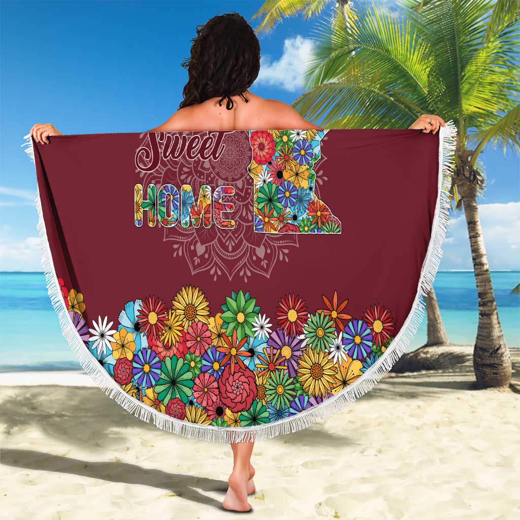 Home Sweet Home Minnesota Flower Christmas Beach Blanket Xmas Holiday Patterns - Wonder Print Shop