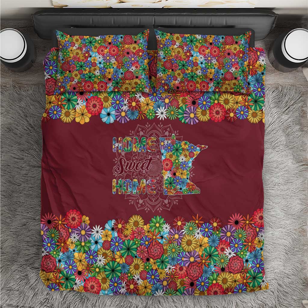 Home Sweet Home Minnesota Flower Christmas Bedding Set Xmas Holiday Patterns - Wonder Print Shop