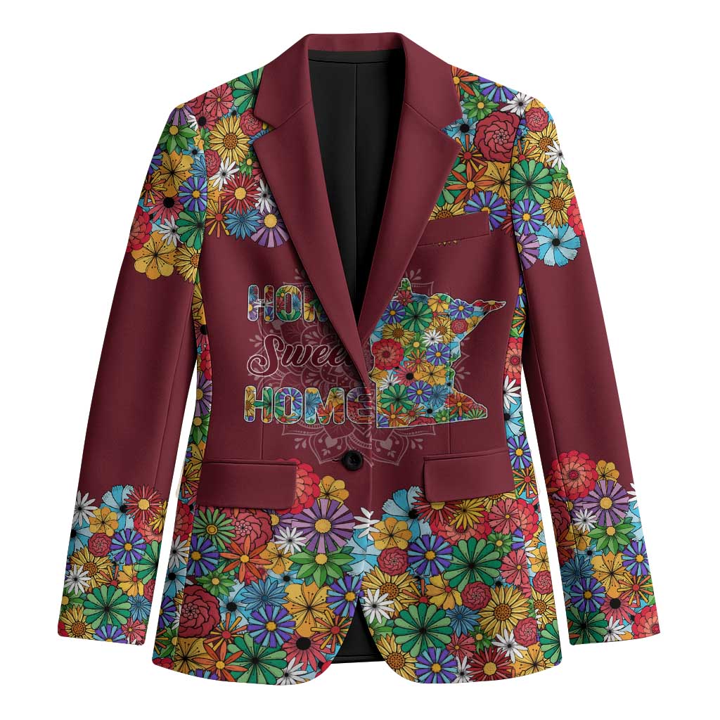 Home Sweet Home Minnesota Flower Christmas Blazer Xmas Holiday Patterns - Wonder Print Shop
