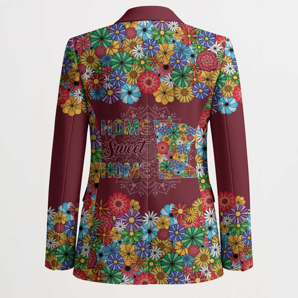 Home Sweet Home Minnesota Flower Christmas Blazer Xmas Holiday Patterns - Wonder Print Shop